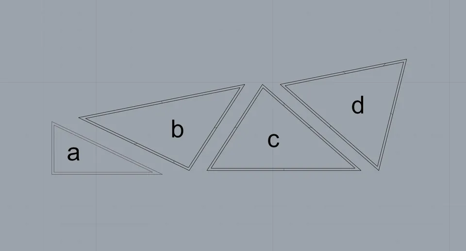 Geometry of the four triangles